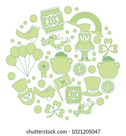 st patricks day celebration party elements icons