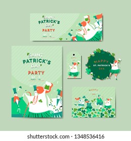 St. Patricks Day Feier Set Layout-Vektorgrafik