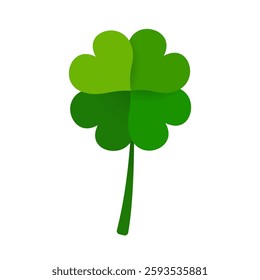 St. Patrick's Day Celebration Single Icon Isolated on White Background with Gradient Shamrock Four Irish Leaf Clover perfect for a festive Saint Patrick theme Represent in Vector illustration