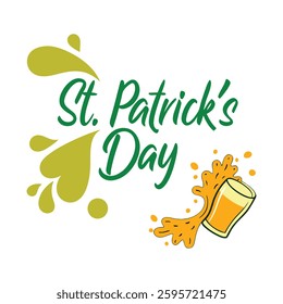 St. Patrick's Day celebration with a spilled drink.