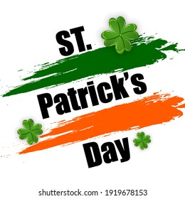 St patricks day celebration typography poster template, vector illustration.