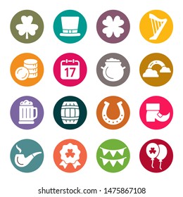 St. Patrick's Day celebration vector icons