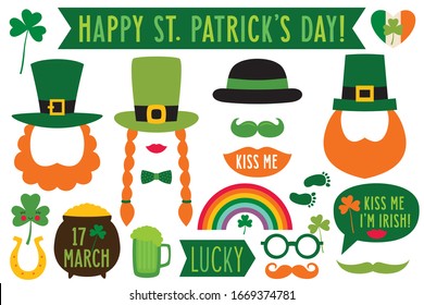 Conjunto gráfico vectorial de la celebración del Día de San Patricio