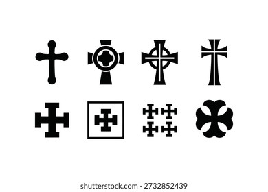 St Patrick's Day Celtic Cross Shamrock Silhouettes Vector