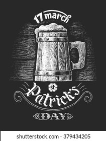 St. Patrick's Day. Chalk drawing