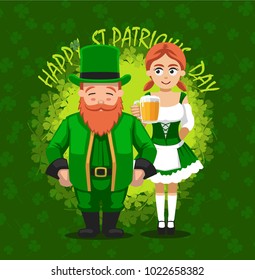 St. Patrick's Day Characters Costume Cartoon Greeting Cards