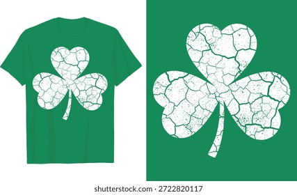 St. Patrick's Day Classic Distressed Shamrock T Shirt Design