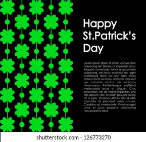 St. Patrick's day clover background. Vector illustration.