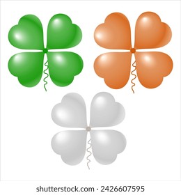 St. Patrick's Day clover balloons isolated on white background. Vector illustration