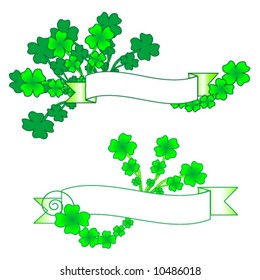 St. Patrick's Day Clover with Banner for Text