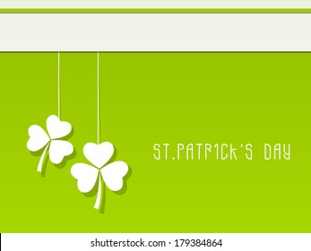St. Patrick's Day clover with green background.