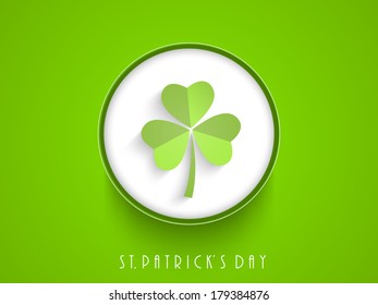 St. Patrick's Day clover with green background.