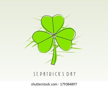 St. Patrick's Day clover with grey background.