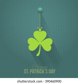 St. Patricks Day Clover Hanging Background. Flat Vector Design