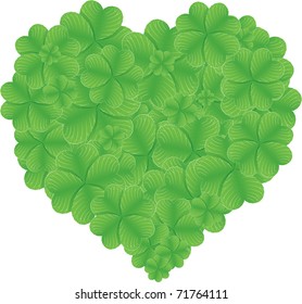 St. Patrick's Day clover heart vector illustration