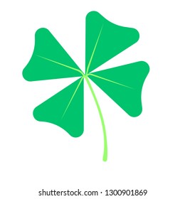 St Patricks Day clover icon flat. Vector Illustration. 