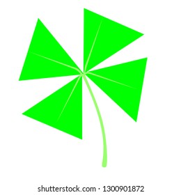 St Patricks Day clover icon flat, sign. Vector Illustration. 