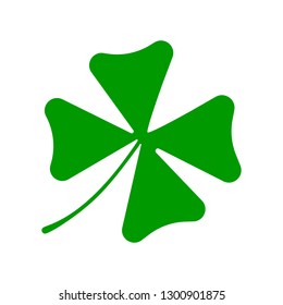 St Patrick's Day clover icon flat. Vector Illustration. 