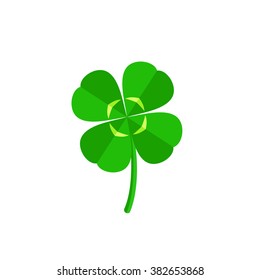  St. Patrick's Day clover icon, good luck symbol. Vector Illustration