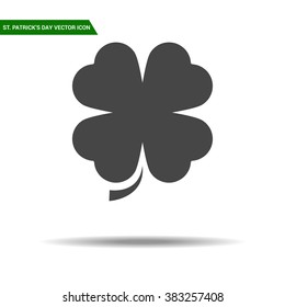 St Patricks Day clover icon flat vector.