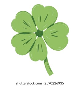 St. Patrick's Day Clover Illustration, Lucky Shamrock Vector Art