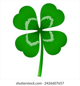 St. Patrick's Day clover isolated on white background. Vector illustration