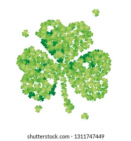 St Patrick's Day clover leafs irish green design isolated symbol emblem lucky concept white background