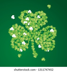 St Patrick's Day clover leafs irish green white design symbol emblem lucky concept