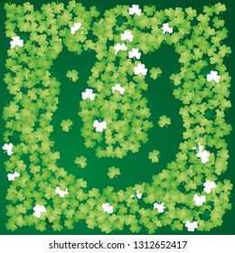 St Patricks Day clover leafs irish green white negative space horseshoe design symbol emblem lucky concept