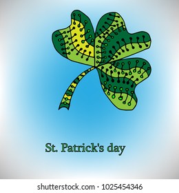 St. Patrick's Day with clover leaves. Vector illustration.