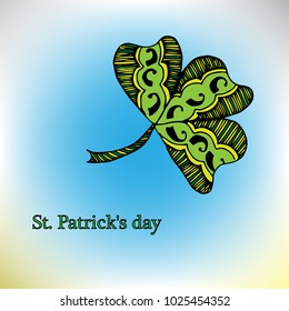 St. Patrick's Day with clover leaves. Vector illustration.
