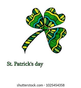 St. Patrick's Day with clover leaves. Vector illustration.