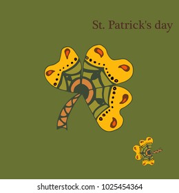 St. Patrick's Day with clover leaves. Vector illustration.