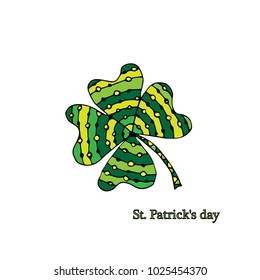 St. Patrick's Day with clover leaves. Vector illustration.