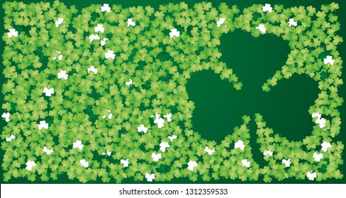 St Patrick's Day clover leaves irish green white negative space landscape design symbol emblem lucky concept Saint Patrick holiday background