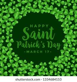 st patricks day clover leaves green background