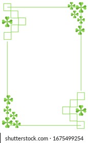 St patrick's day clover leaves horizontal frame background template