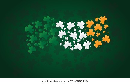 St Patrick's Day clover leaves form the flag of Ireland 