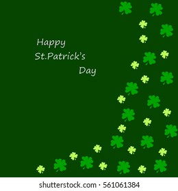 St Patrick's Day Clover pattern. Vector illustration for lucky spring design with shamrock. Green clover. Ireland symbol pattern. Irish decor for web site.