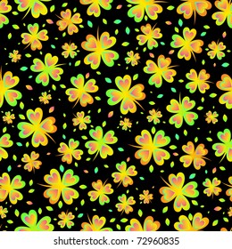 St. Patrick's Day clover psychedelic vector pattern