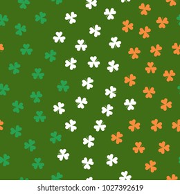 St. Patrick's Day clover seamless pattern