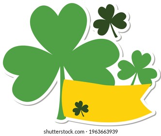 St patrick's day clover sticker art