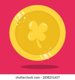 st patricks day coin design vector illustration