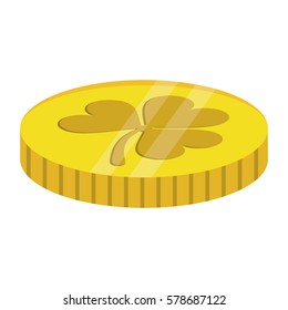 st patricks day coin treasure with clover