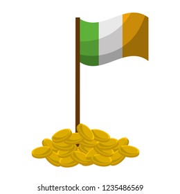 St patricks day coins and flag design