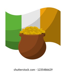 St patricks day coins and flag design