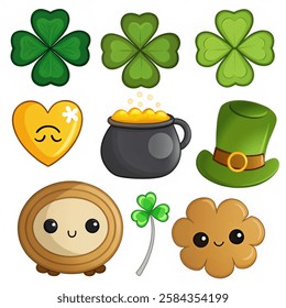 St. Patricks Day collection. Patricks Day elements collection. vector illustration on a white background.