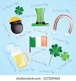 St Patricks Day Colorful elements on vintage background