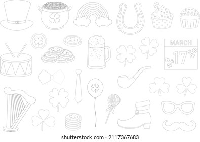 St Patricks Day coloring vector illustration	