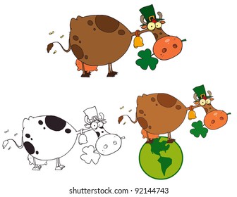 St Patricks Day Cow.Vector Collection